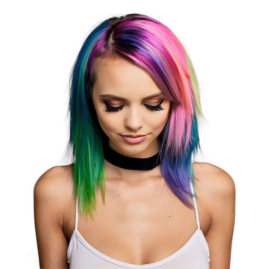 Colorful Emo Hair Design PNG 6 PNG image with a transparent background, free high-resolution download