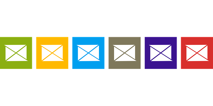 Colorful Envelope Icons Set