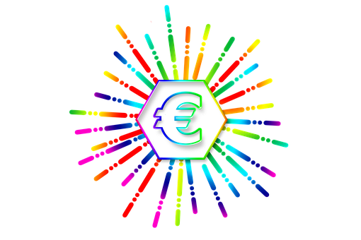 Colorful Euro Symbol Explosion