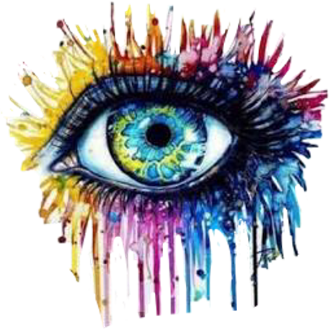 Colorful Eye Art Dripping Paint