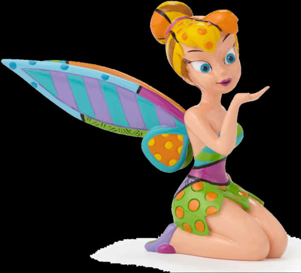 Colorful Fairy Figure Surfer Style PNG with transparent background