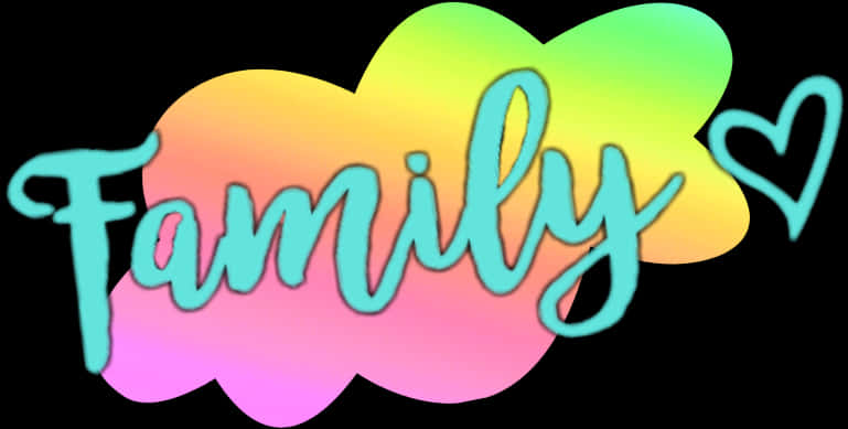 Colorful Family Word Art