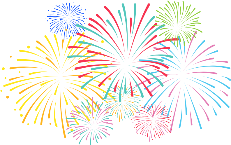 Colorful Fireworks Display Clipart