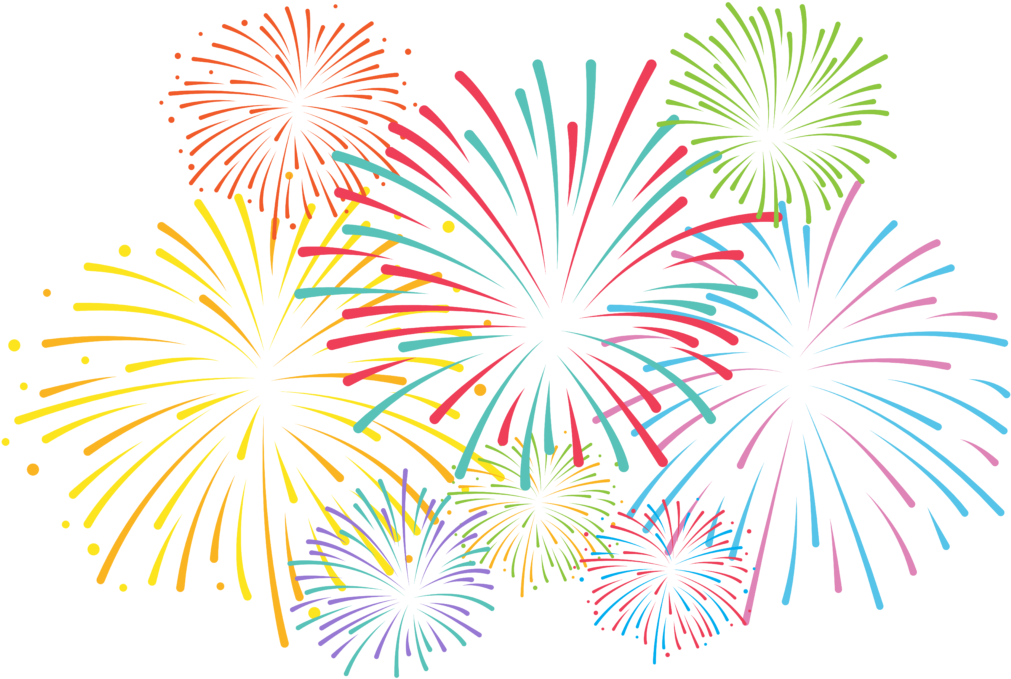 Colorful Fireworks Display Clipart