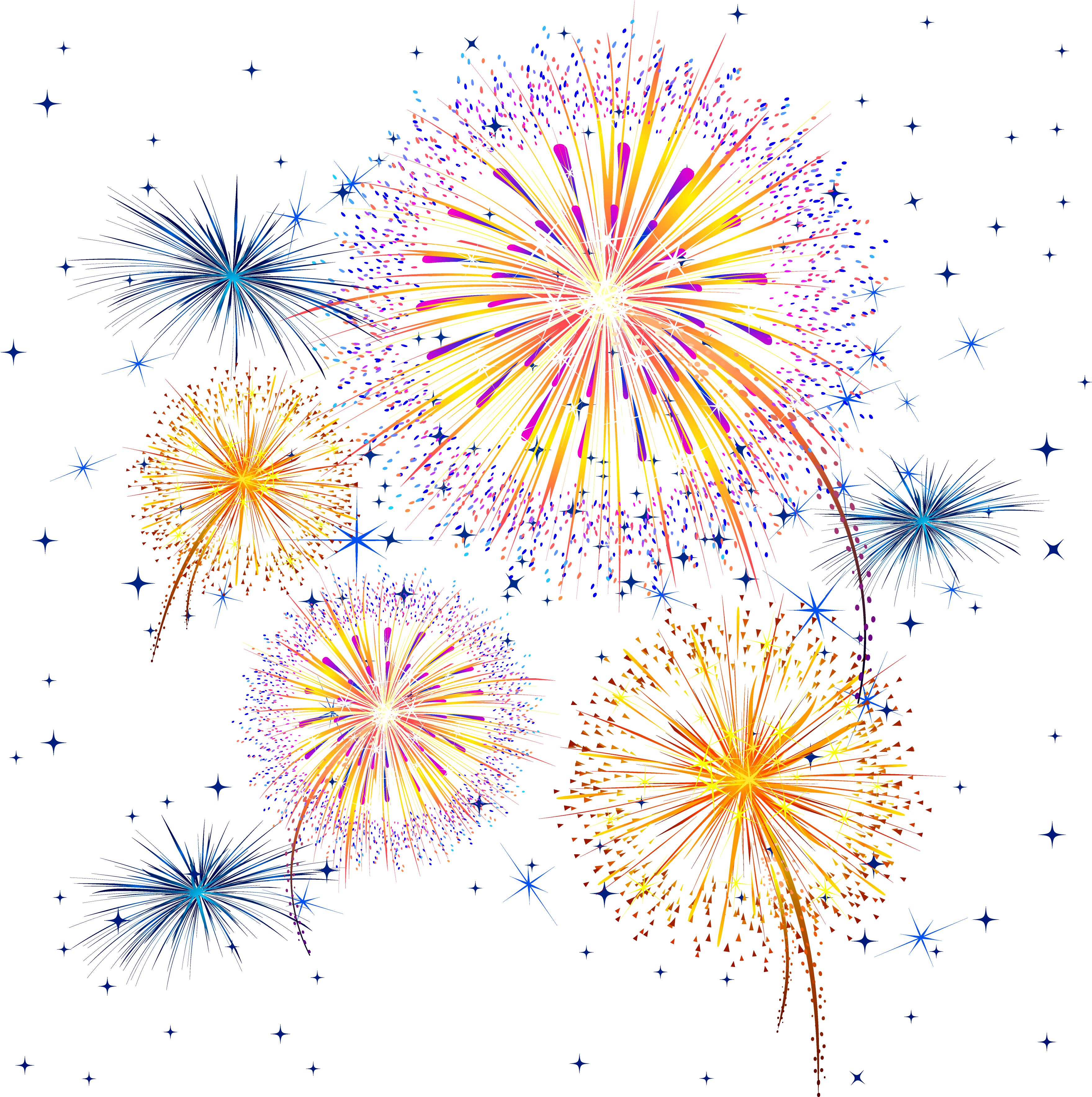 Colorful Fireworks Display Clipart