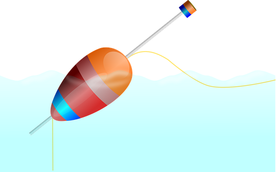 Colorful Fishing Floatat Night PNG with transparent background