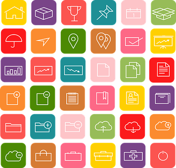 Colorful Flat Icons Set