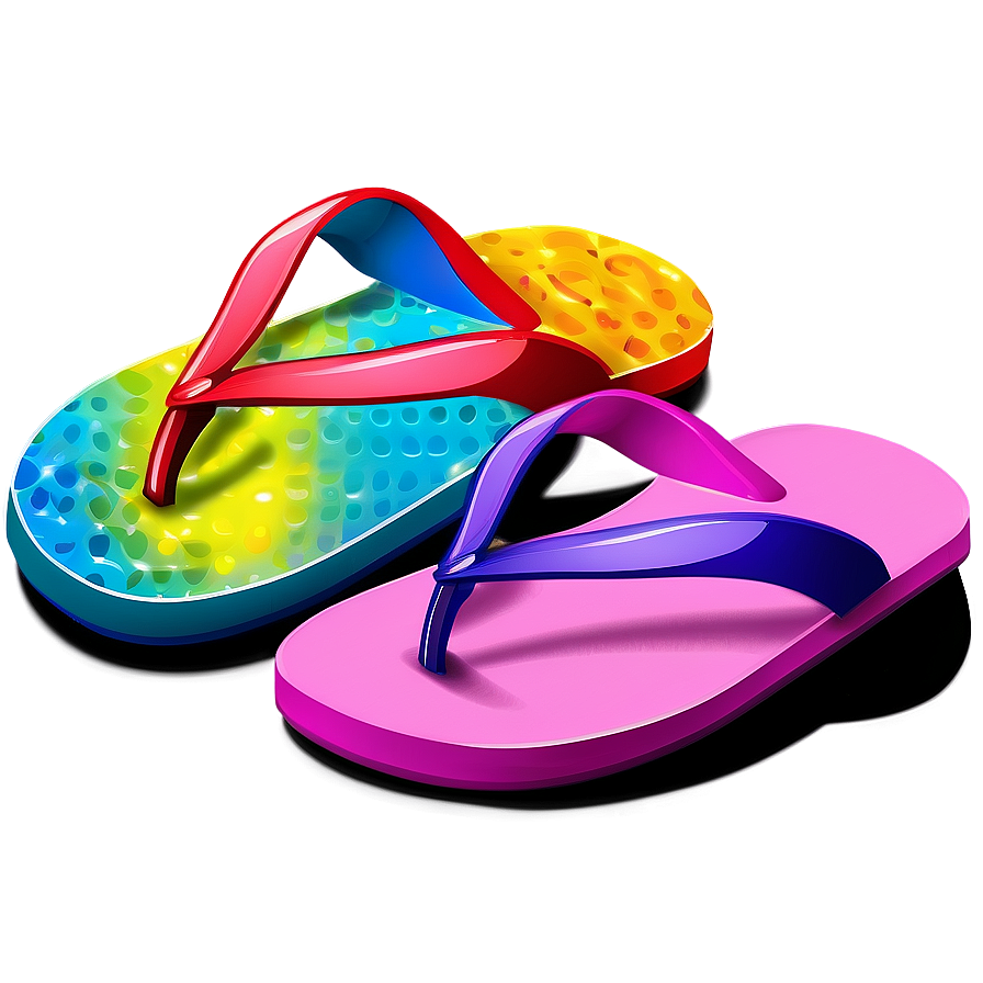 Colorful Flip Flop Design Png 4