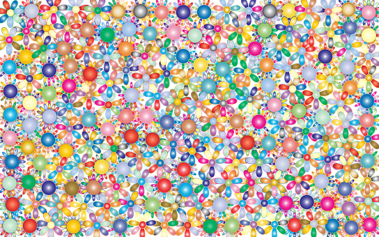 Colorful Floral Balls Pattern PNG with transparent background
