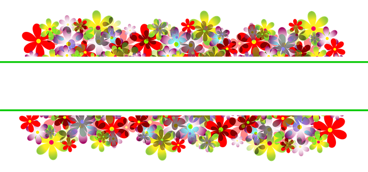 Colorful Floral Banner Design PNG with transparent background