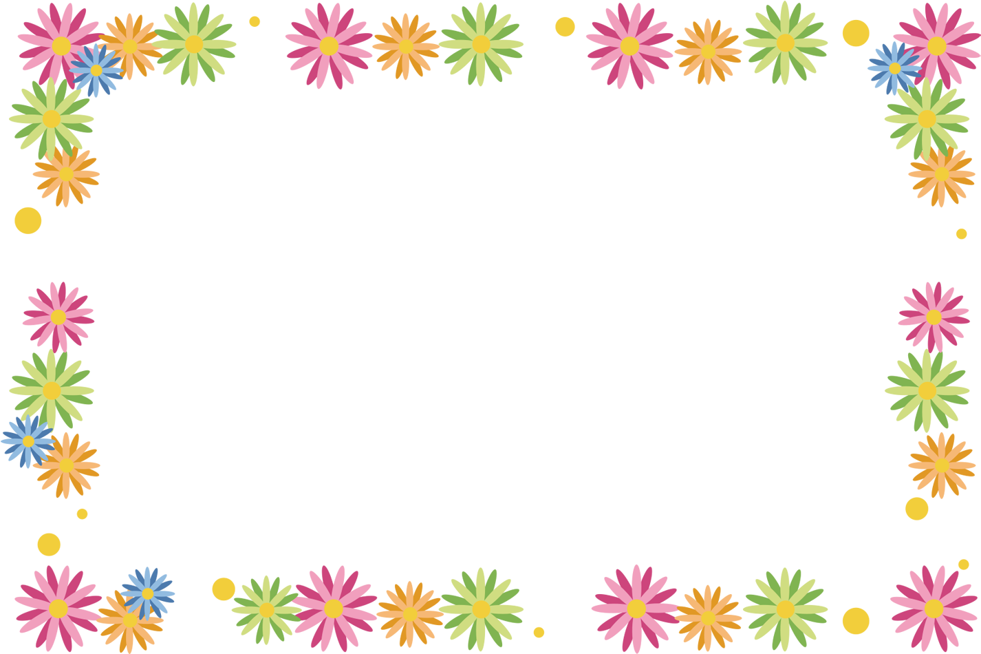 Colorful Floral Border Clipart