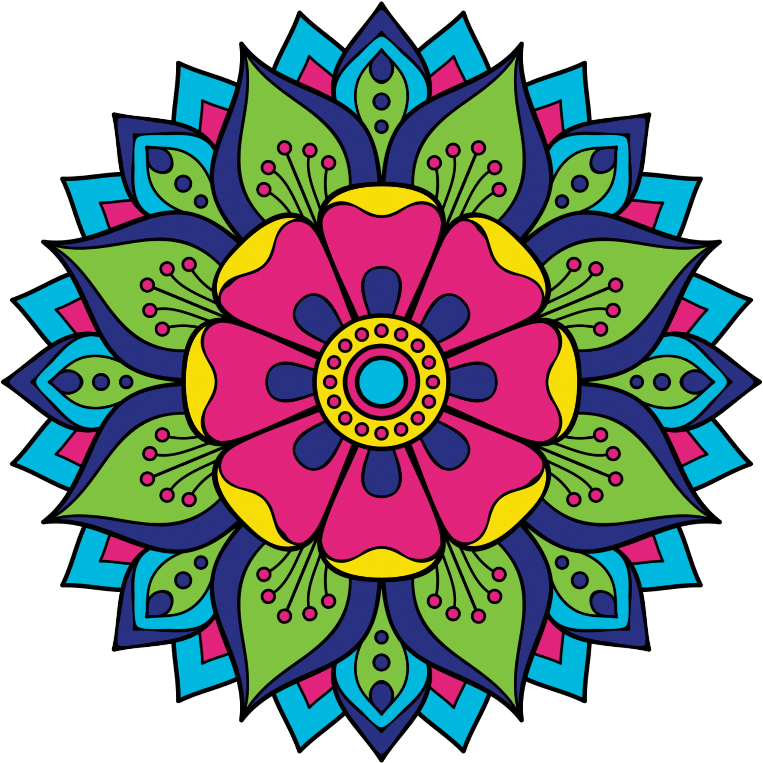 Colorful Floral Mandala Design