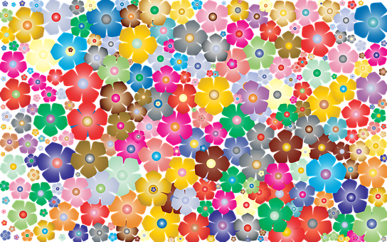 Colorful Floral Pattern Background PNG with transparent background