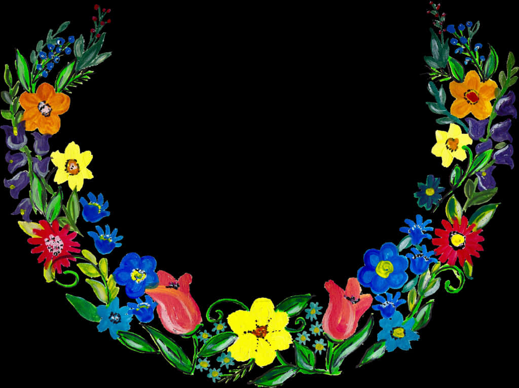 Colorful_ Floral_ Wreath_ Artwork