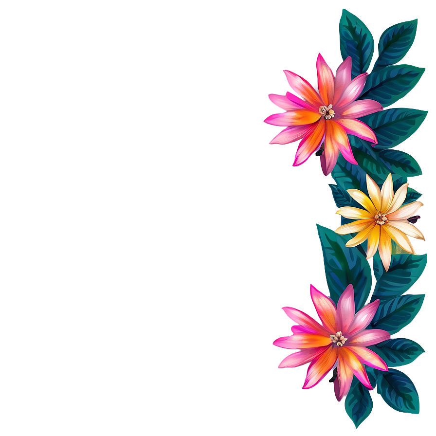 Colorful Flower Border Png 97