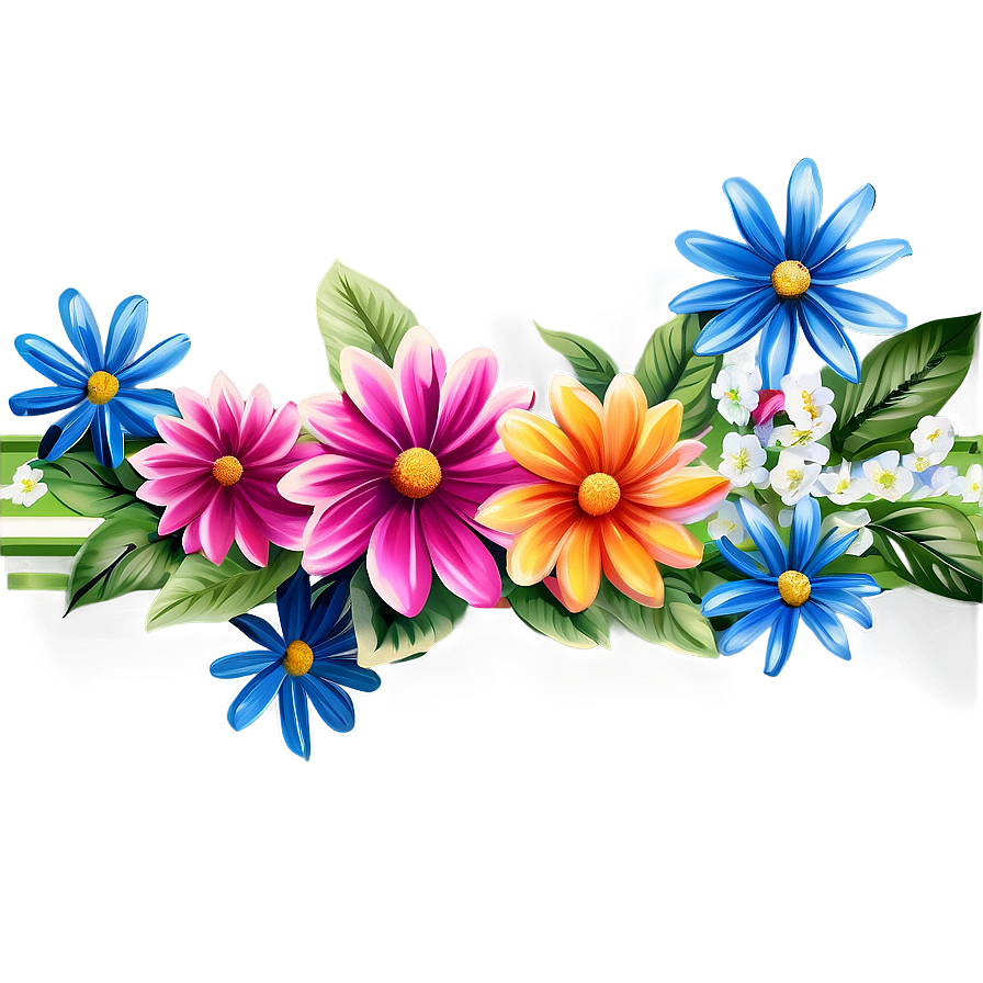 Colorful Flower Border Png Ief58