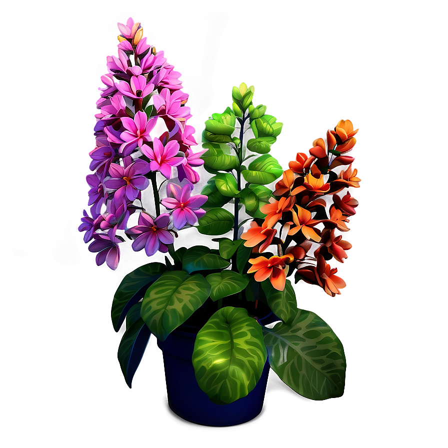 Colorful Flower Bush Png Myf52