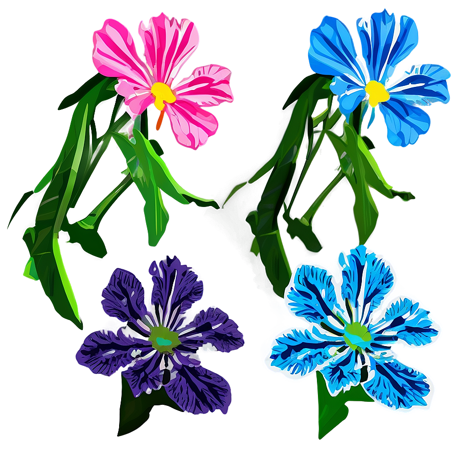 Colorful Flower Outline Png Gep49