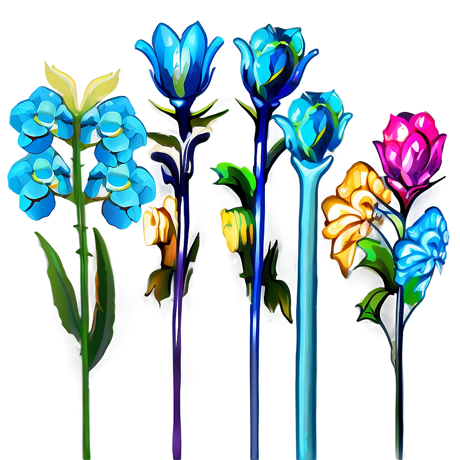 Colorful Flower Stem Png 98