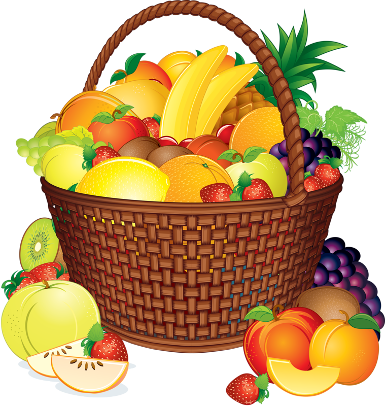 Colorful Fruit Basket Illustration