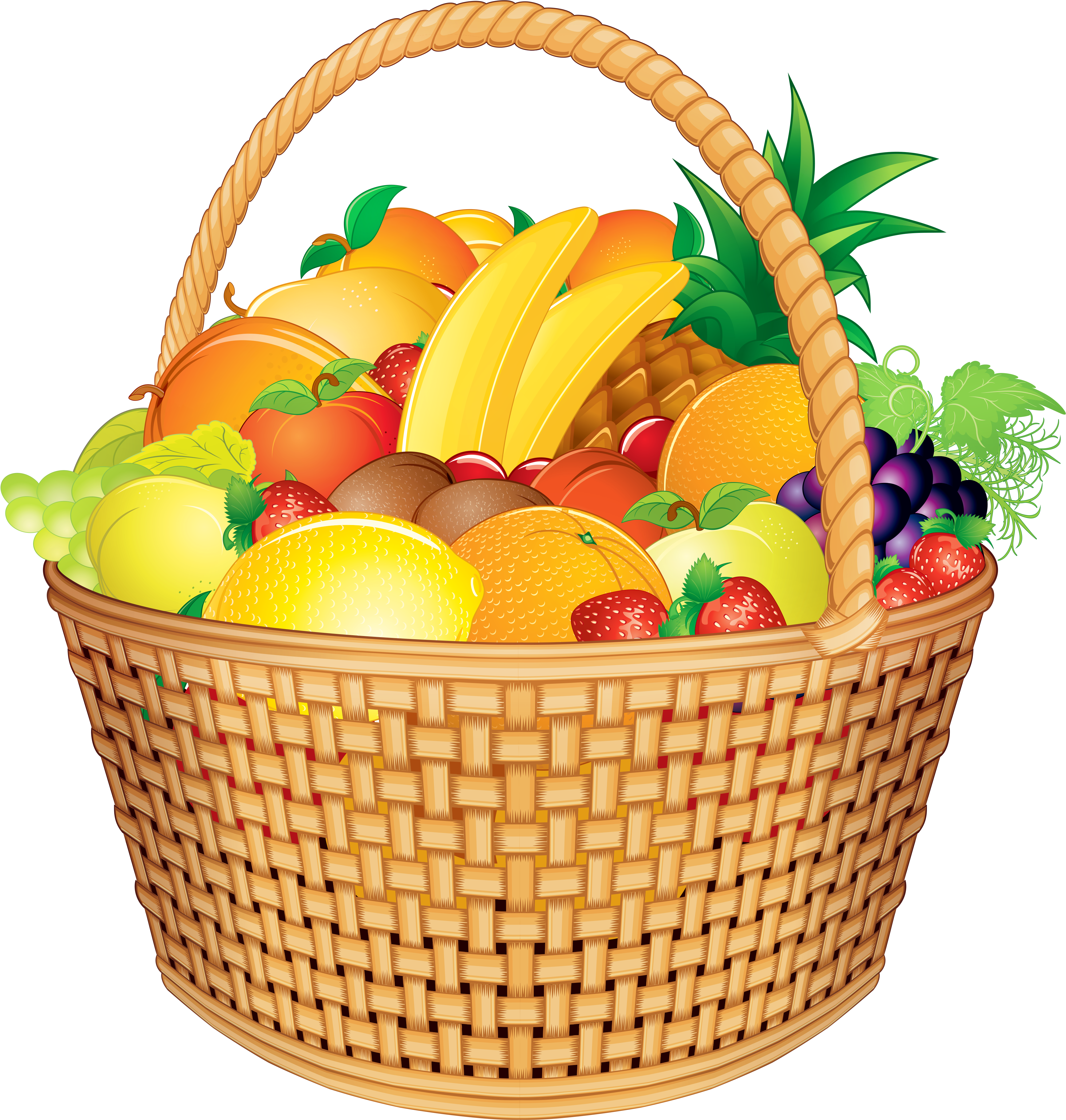 Colorful Fruit Basket Illustration