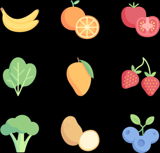 Colorful_ Fruits_and_ Vegetables_ Illustration