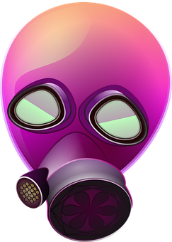 Colorful Gas Mask Illustration PNG with transparent background