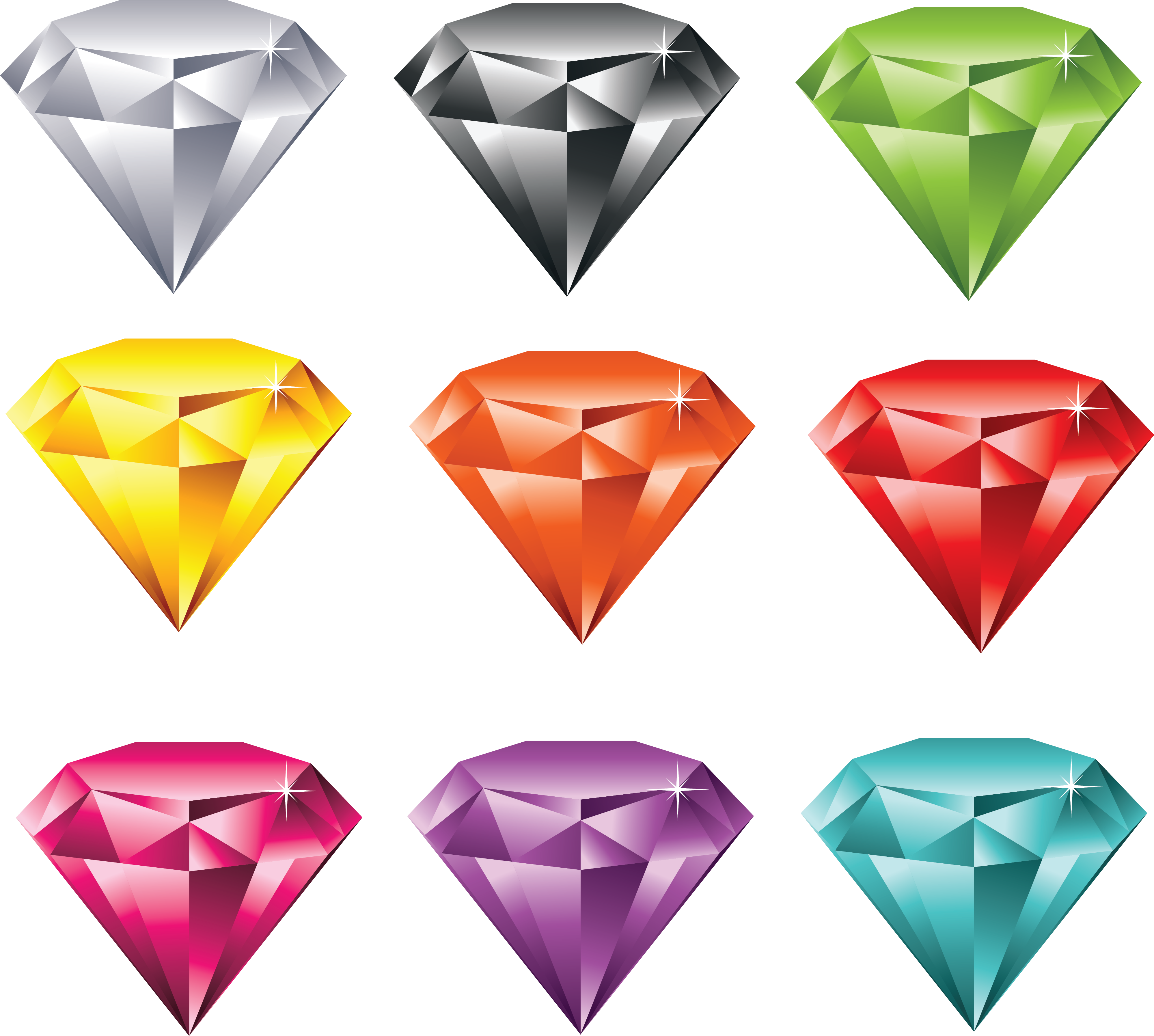 Colorful Gemstone Vector Set