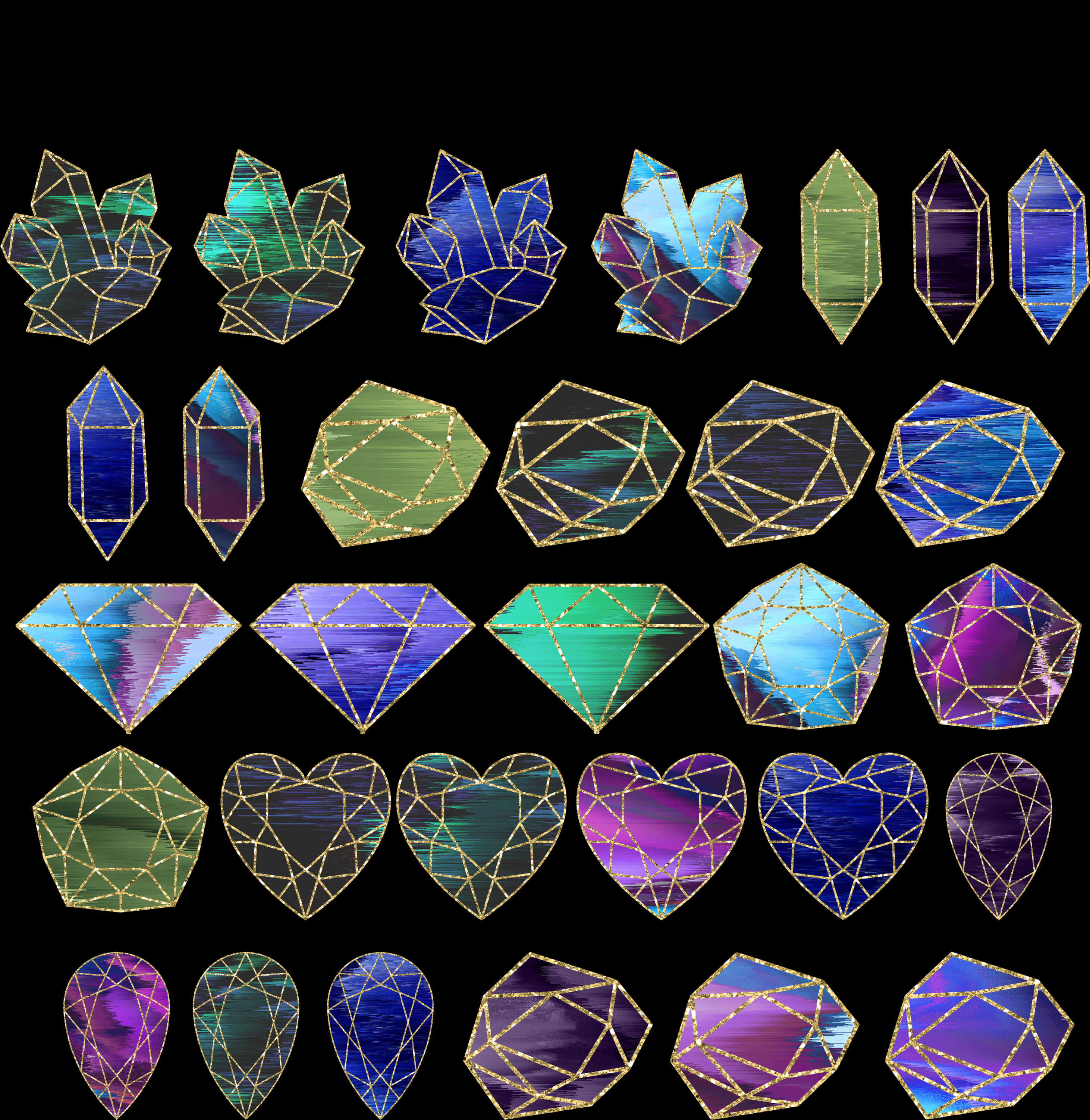 Colorful_ Geometric_ Crystals_ Collection