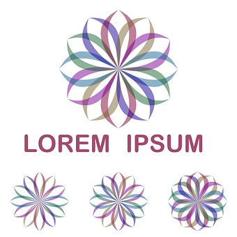 Colorful Geometric Flower Designs PNG with transparent background