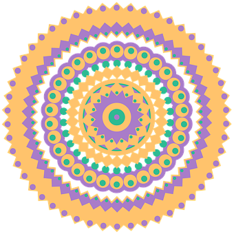 Colorful Geometric Mandala Art PNG with transparent background