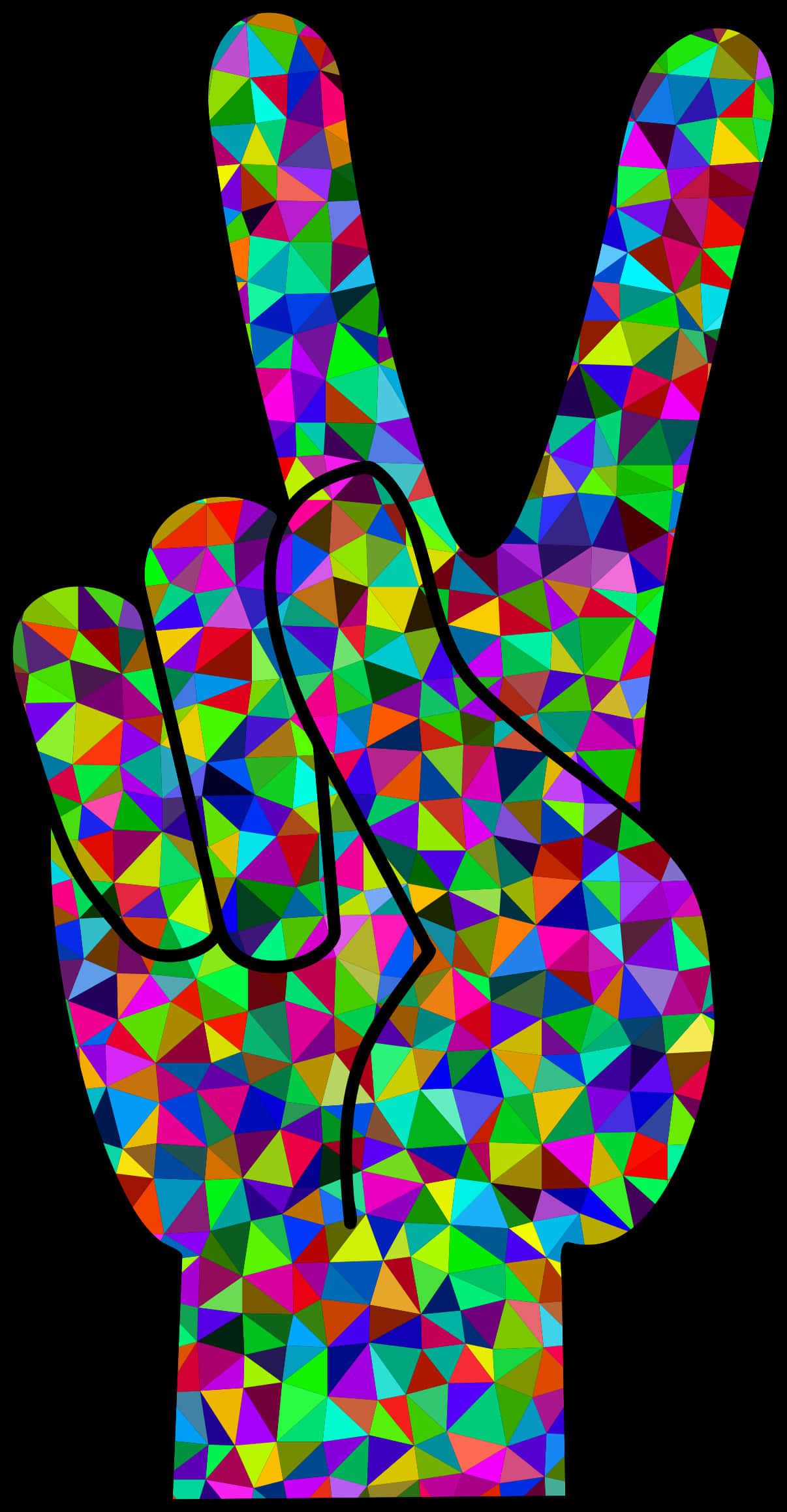 Colorful Geometric Peace Sign PNG image with a transparent background, free high-resolution download