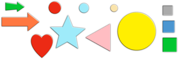 Colorful Geometric Shapesand Arrows PNG image with a transparent background, free high-resolution download