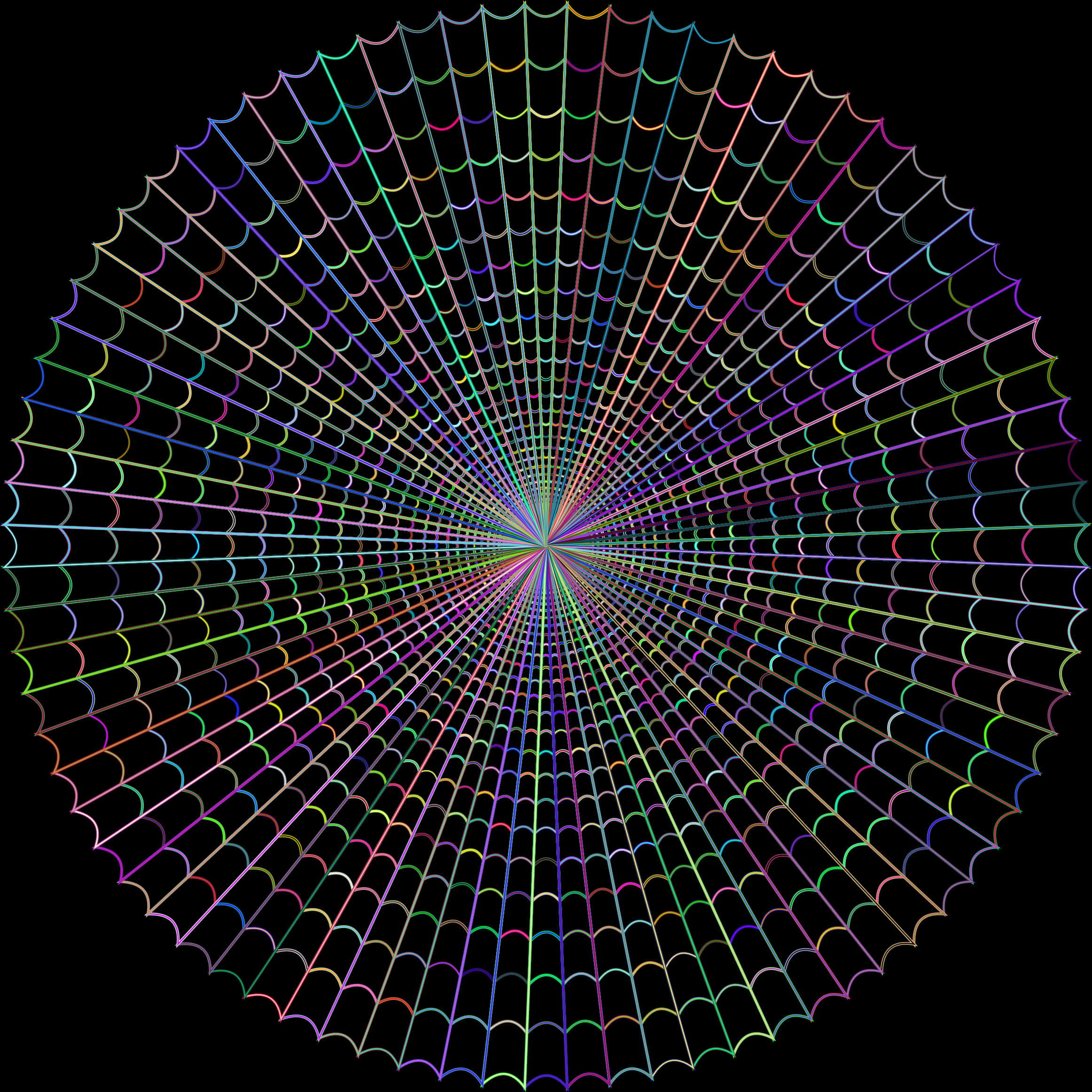 Colorful Geometric Spider Web PNG with transparent background