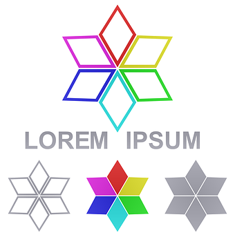 Colorful Geometric Star Logos PNG with transparent background