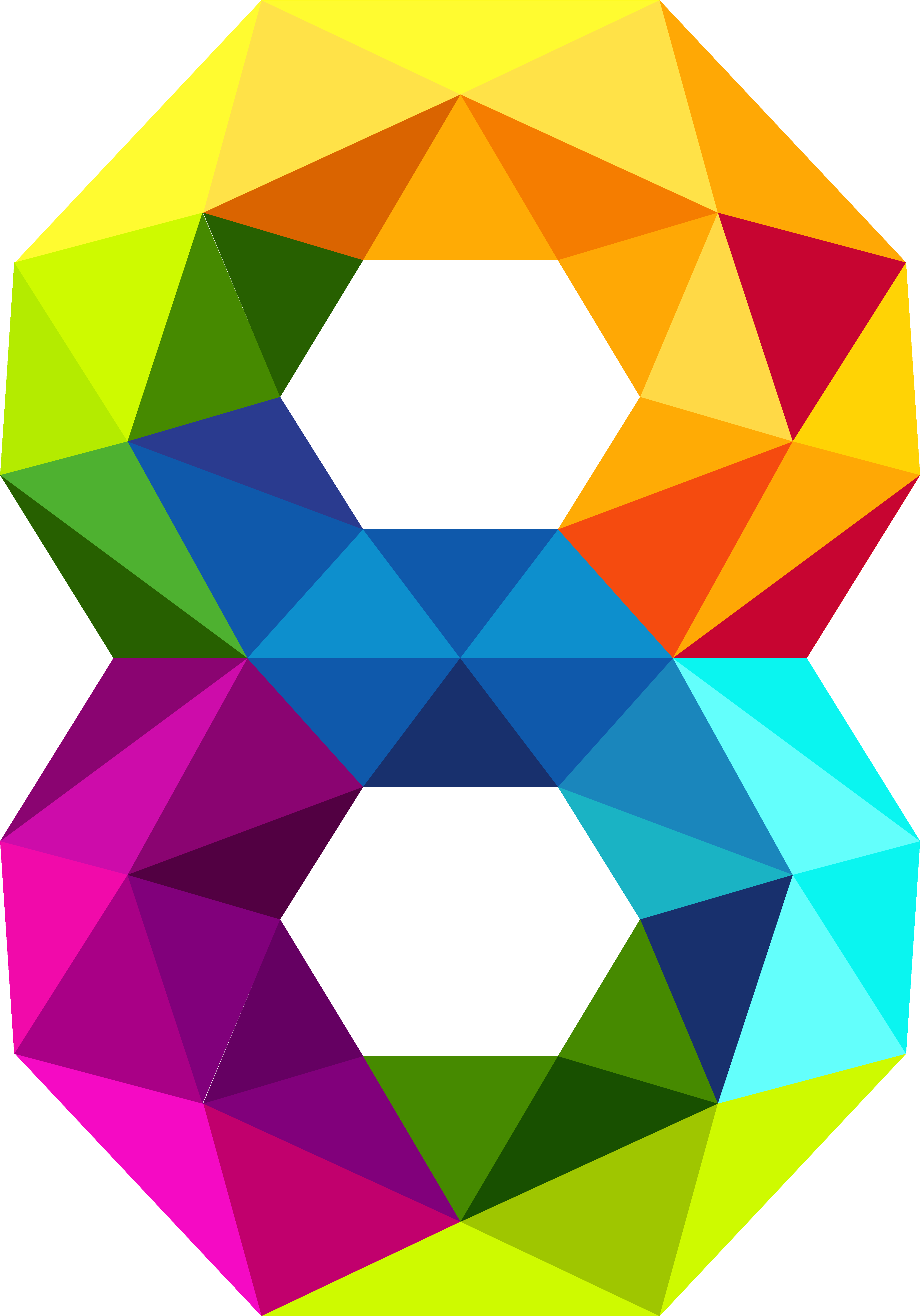 Triangles Number Eight Png Image Gallery View - Colourful Triangles Number 8 PNG image with a transparent background, free high-resolution download