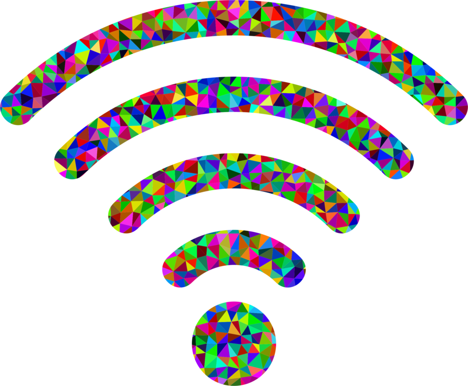 Colorful Geometric Wi Fi Symbol PNG with transparent background