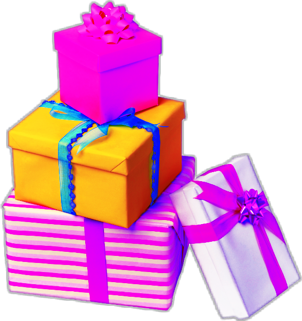 Colorful Gift Boxes Stacked PNG with transparent background