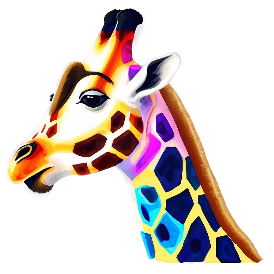 Colorful Giraffe Illustration Png 05062024