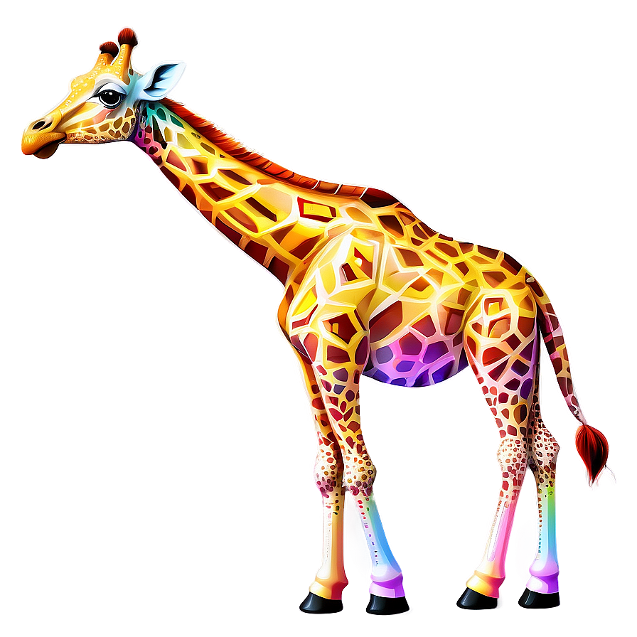 Colorful Giraffe Illustration Png Nwd