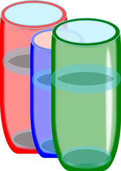 Colorful Glassware Vector Illustration PNG image with a transparent background, free high-resolution download