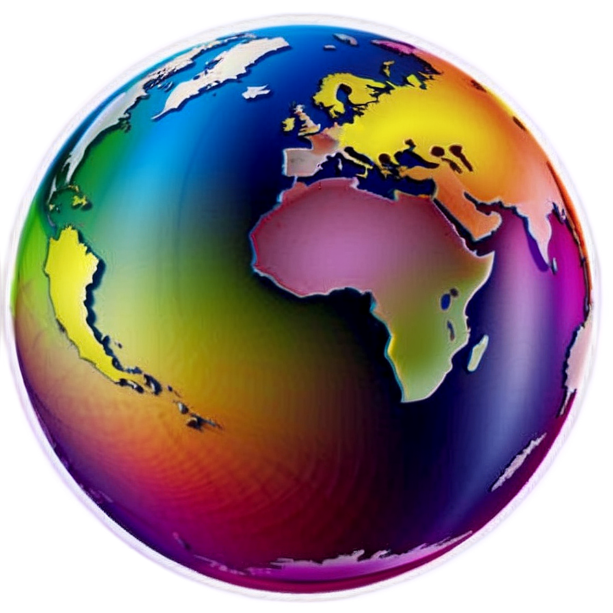 Colorful Globe Art Png 88