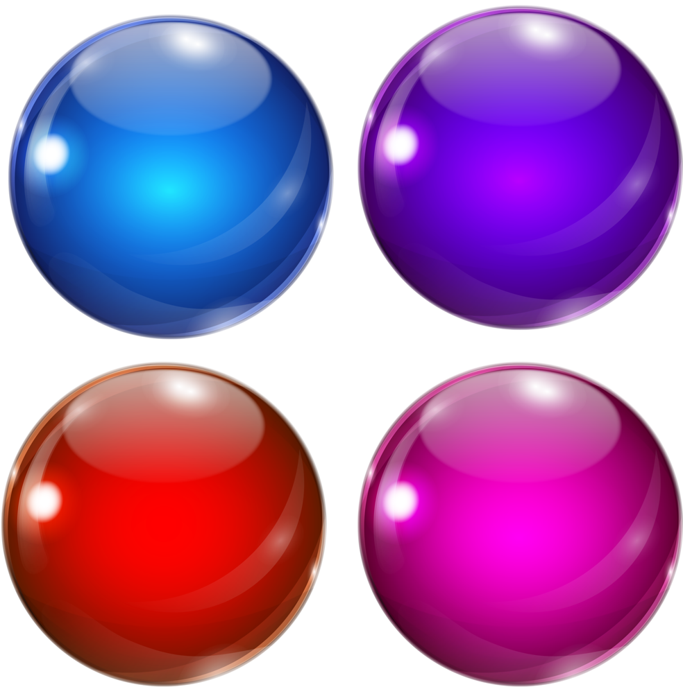 Colorful Glossy Spheres Set