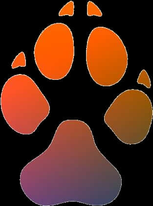 Colorful Gradient Paw Print