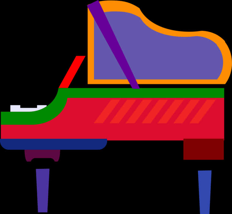 Colorful Grand Piano Illustration