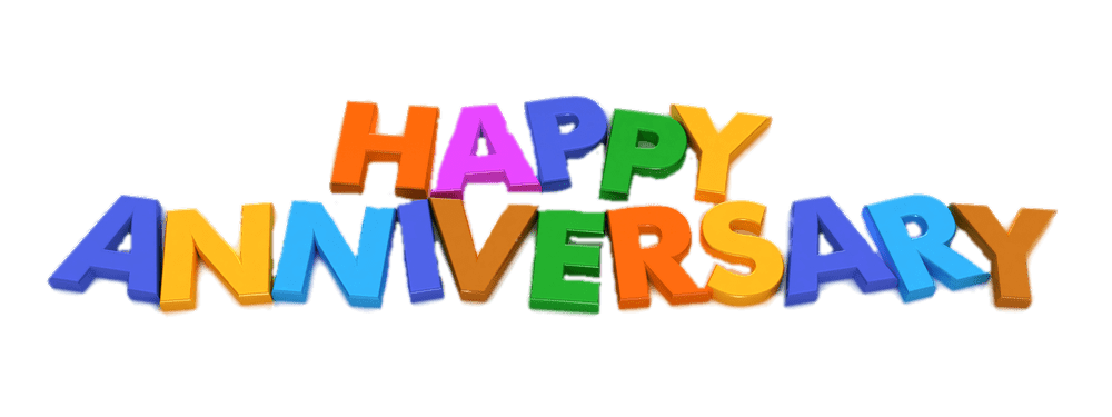 Colorful Happy Anniversary Text