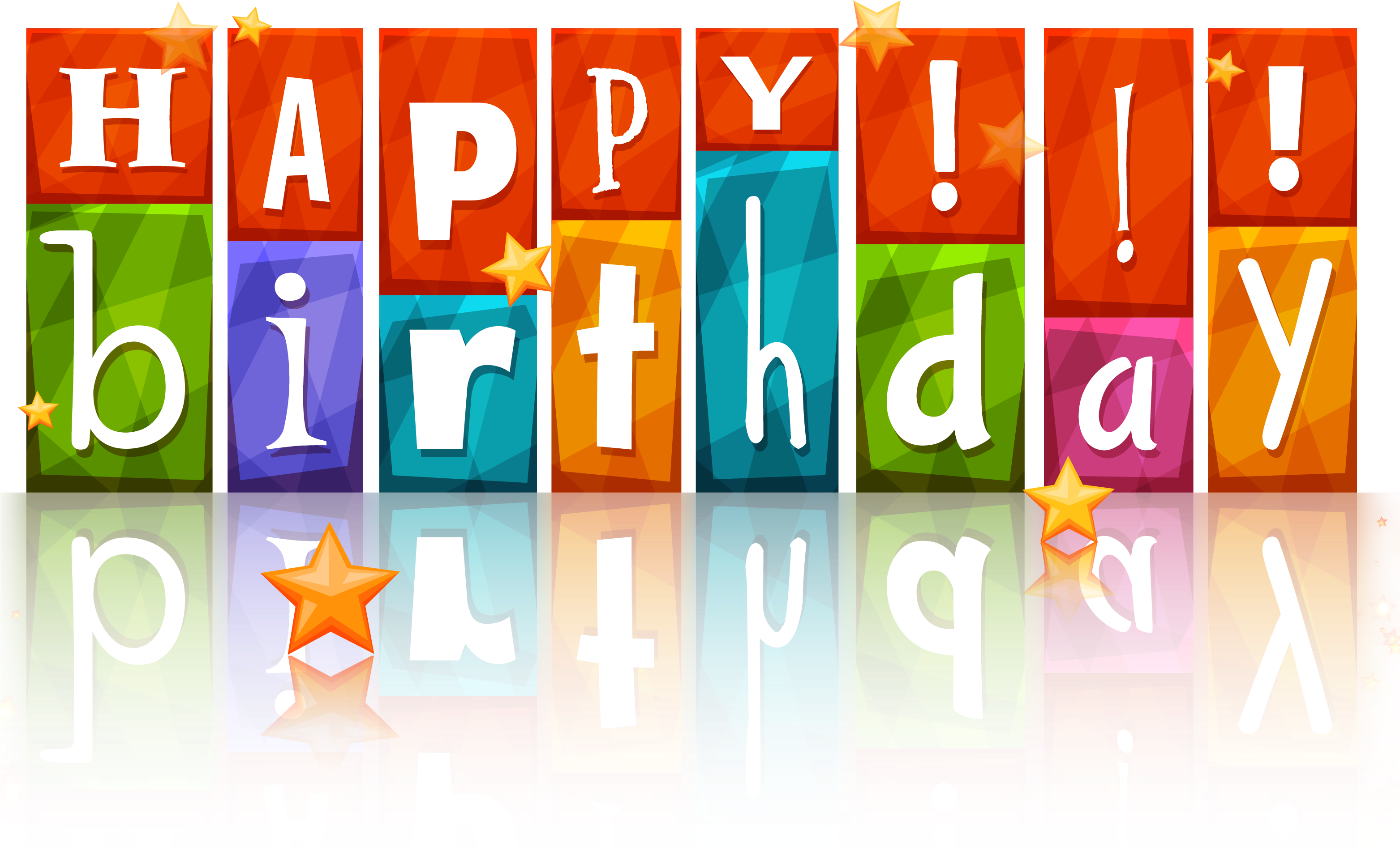 Colorful Happy Birthday Blocks Background