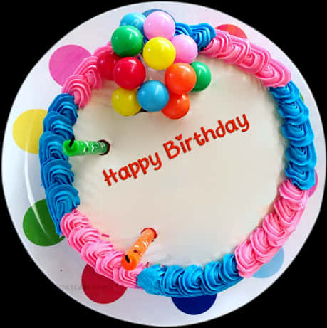 Colorful Happy Birthday Cake