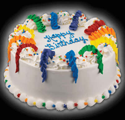 Colorful Happy Birthday Cake PNG with transparent background