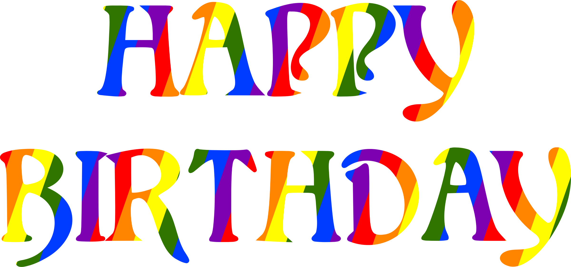 Happy Birthday Rainbow Typography 3 Clip Arts - Happy Birthday & Anniversary Clipart, HD Png Download PNG with transparent background